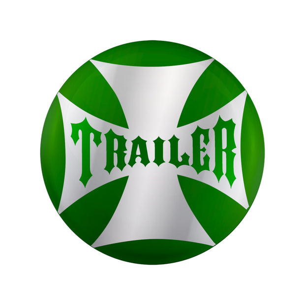 "Trailer" Maltese Cross Air Valve Knob Candy Color Sticker Only- Emerald Green