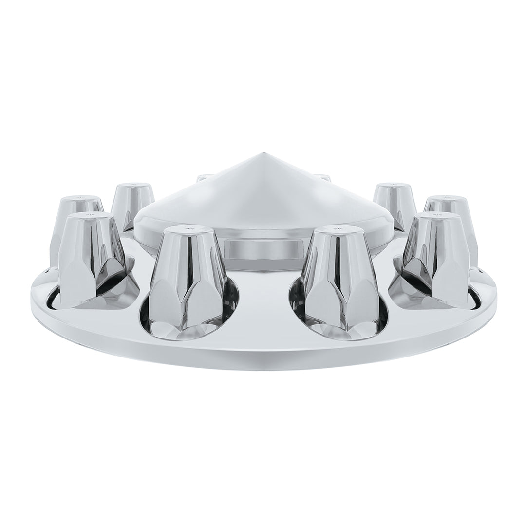 Pointed Front Axle Cover With 33mm Standard Style Push-On Nut Covers - Chrome
