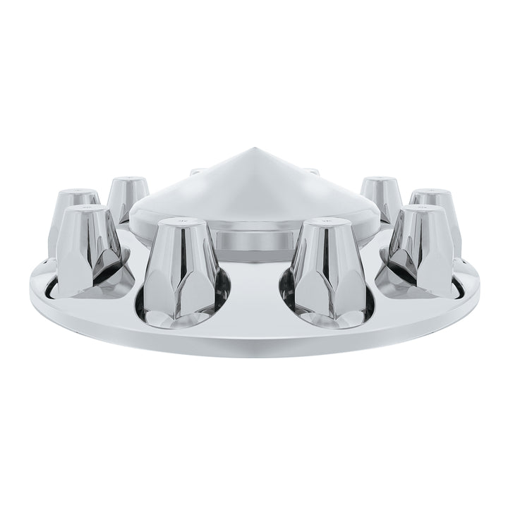 Pointed Front Axle Cover With 33mm Standard Style Push-On Nut Covers - Chrome