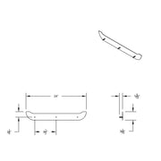 4" X 24" Chrome Contour Bottom Mud Flap Plate - Bolt Thru