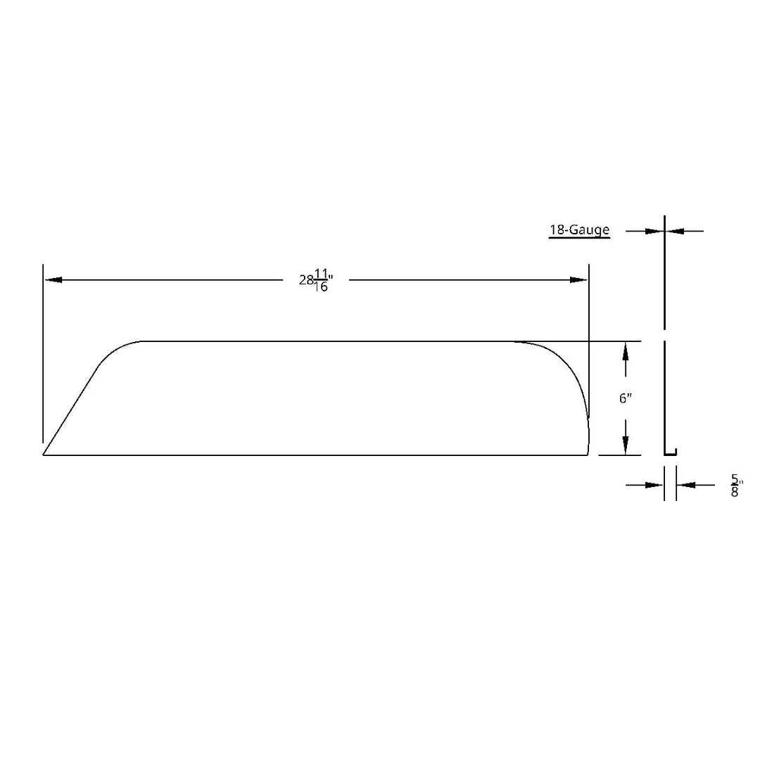 Stainless 6" Chopped Window Trim For 2008-2017 Freightliner Cascadia