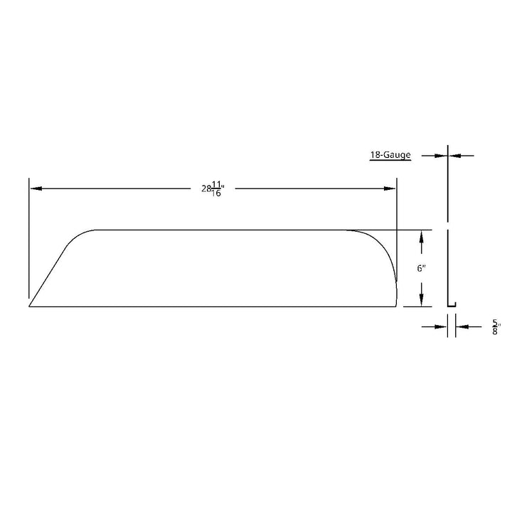 Stainless 6" Chopped Window Trim For 2008-2017 Freightliner Cascadia