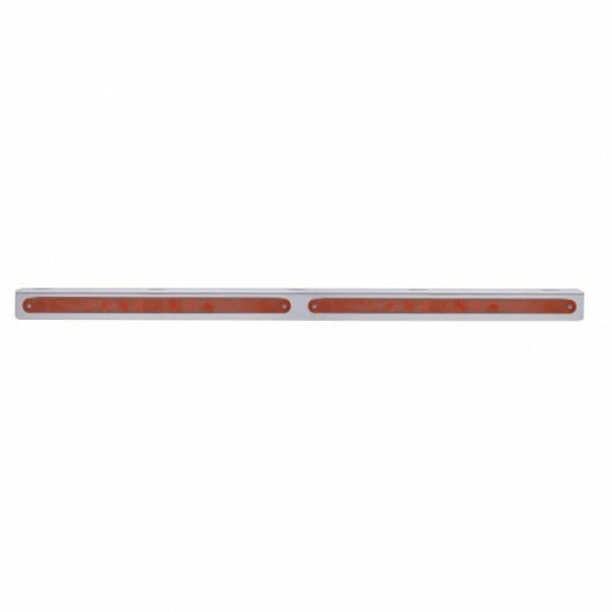 25-5/16" Stainless Light Bracket With 2X 14 LED 12" Light Bars - Red LED/Red Lens