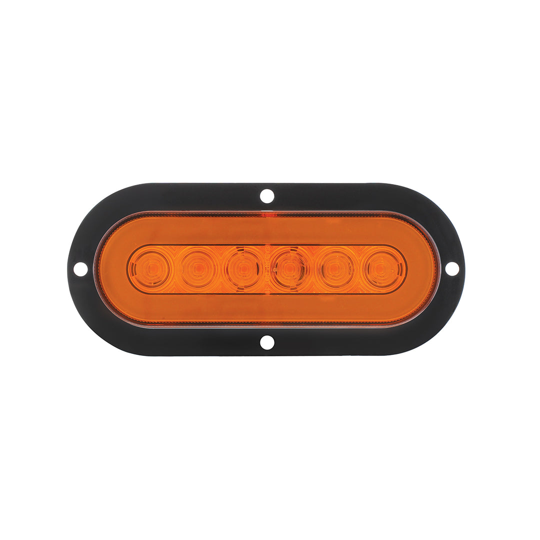 22 LED 6" Oval Flange Mount GloLight (Turn Signal) - Amber LED/Amber Lens