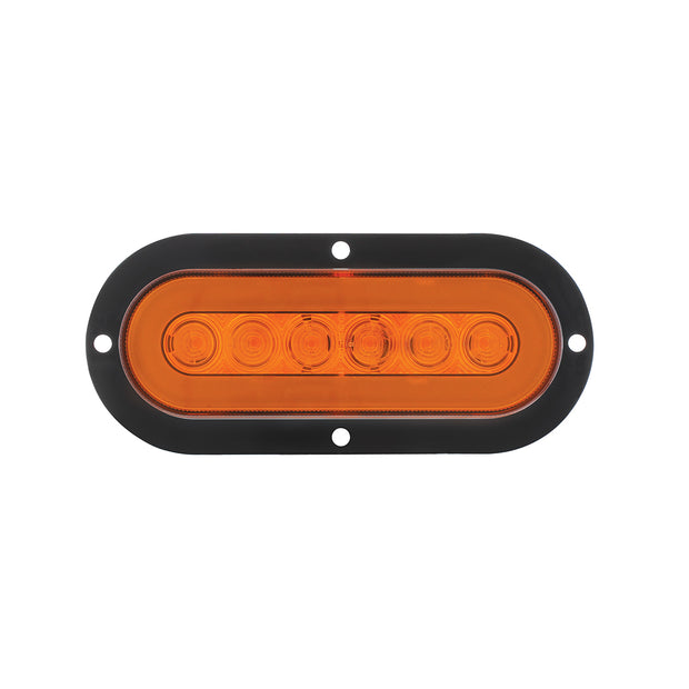 22 LED 6" Oval Flange Mount GloLight (Turn Signal) - Amber LED/Amber Lens