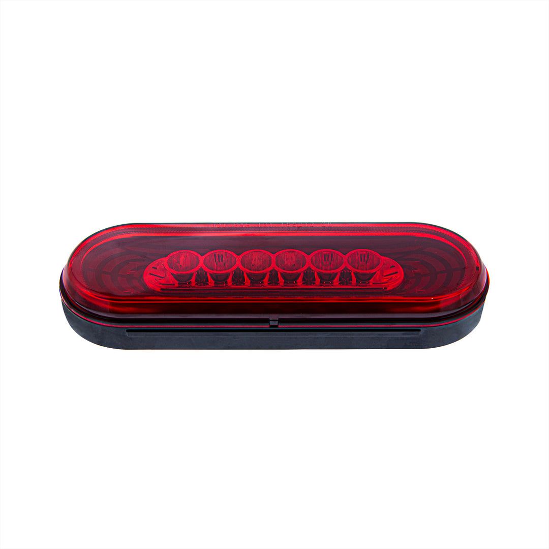 22 LED 6" Oval Abyss Light (Stop, Turn &amp; Tail) - Red LED/Red Lens