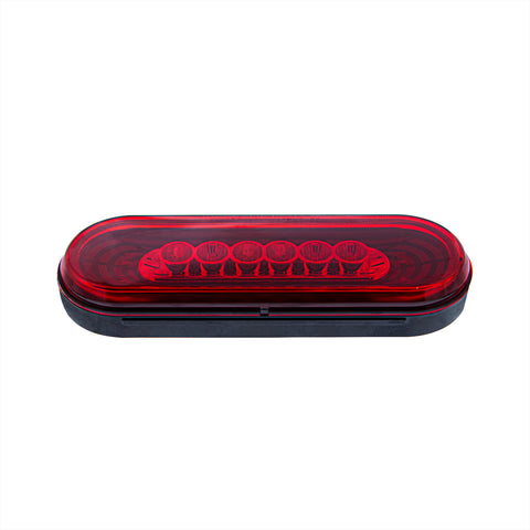 22 LED 6" Oval Abyss Light (Stop, Turn & Tail) - Red LED/Red Lens