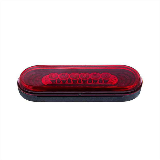 22 LED 6" Oval Abyss Light (Stop, Turn & Tail) - Red LED/Red Lens