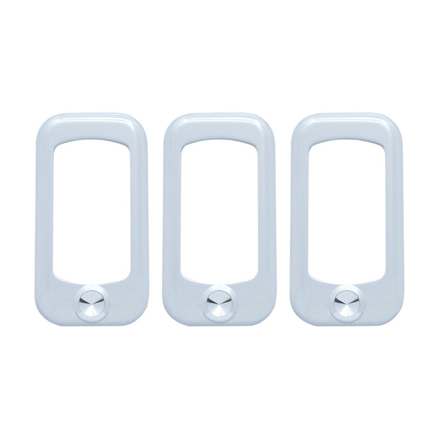 Rocker Switch Bezel For Peterbilt/ Kenworth - Indented (3-Pack)