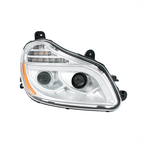 Chrome 8 LED Projection Headlight For 2013-2021 Kenworth T680-Passenger