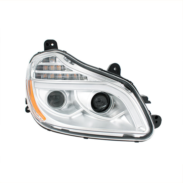 Chrome 8 LED Projection Headlight For 2013-2021 Kenworth T680-Passenger