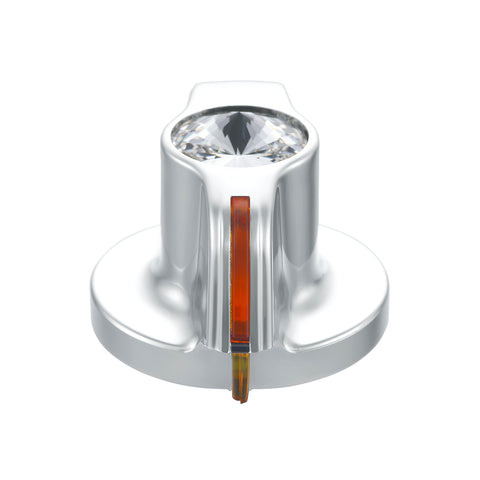 Chrome Plastic A/C Control Knob With Crystal - Clear Crystal
