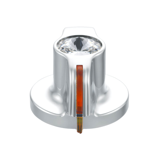 Chrome Plastic A/C Control Knob With Crystal - Clear Crystal