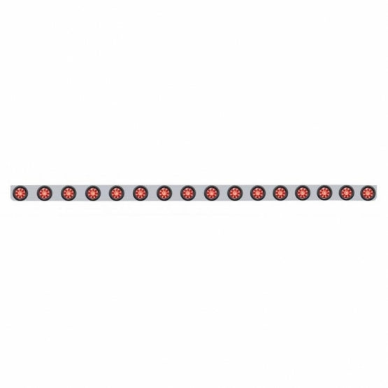 79-1/2" SS Bumper Light Bracket With 16X 9 LED 2" Beehive Light -Red LED &amp; Lens