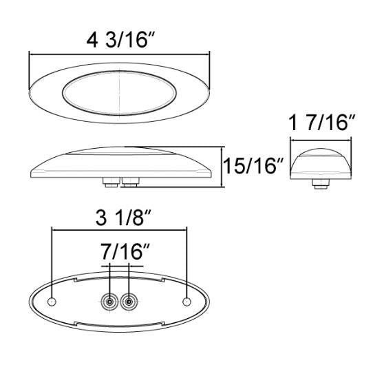 6 LED M5 Millennium GloLight (Clearance/Marker) - Red LED/Red Lens