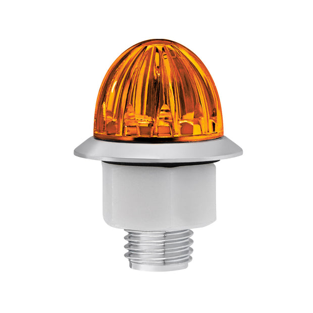 4 LED 3/4" Mini Watermelon Double Fury Light With Clear Lens (Clearance/Marker) - Amber & White LED