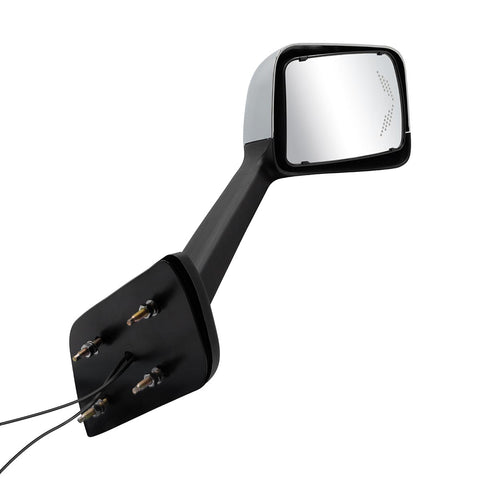 Chrome Plastic Hood Mirror Assembly With Sequential LED Turn Signals For 2018-2024 International LT-Passenger