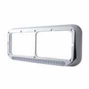 Rectangular Dual Headlight Bezel With LED Sequential Light Bar (Driver) - Amber LED/Clear Lens