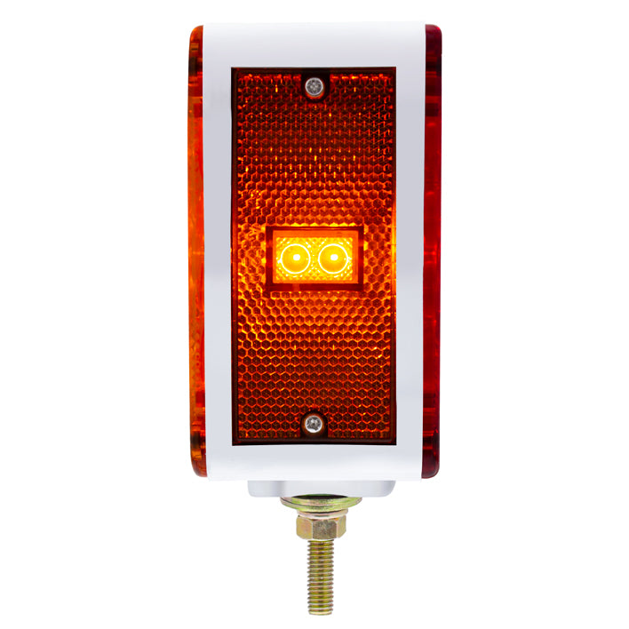 52 LED Double Stud Double Face Turn Signal Light (Passenger) - Amber &amp; Red LED/Amber &amp; Red Lens