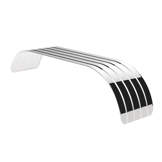 126" 430 Stainless Steel (18ga) Beaded Edge Ribbed Full Fender  54" Spread - SR Series (Pair)