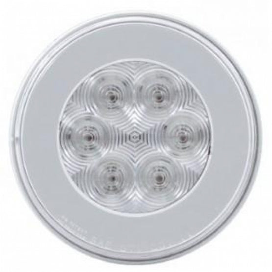 3-3/4" Bolt Pattern SS Spring Loaded Bar With 6X 21 LED 4" GloLight & Visors -Red LED/Clear Lens (Pair)