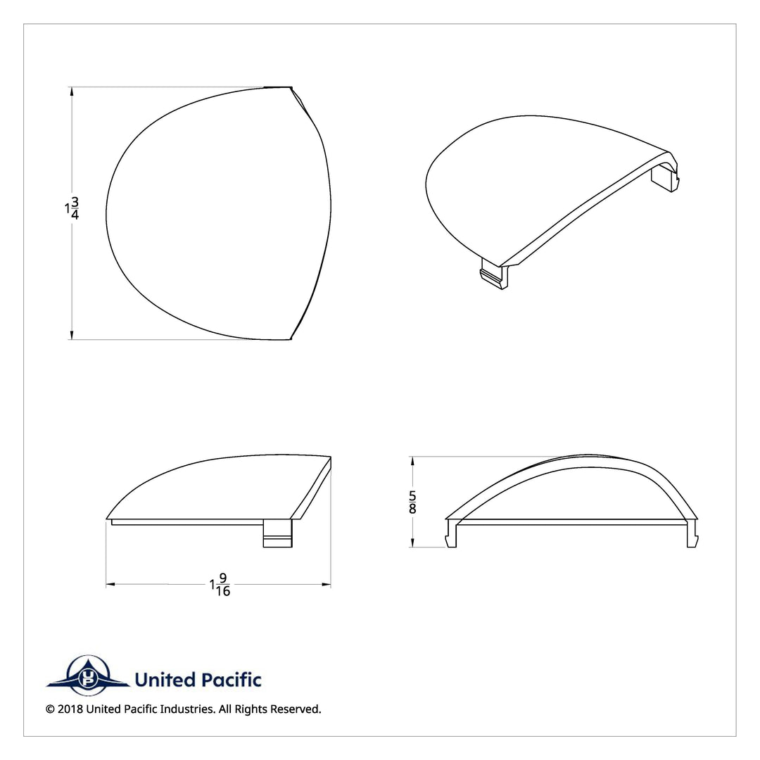 Round Dome Light Lens For 2006+ Kenworth - Blue (Card of 2)