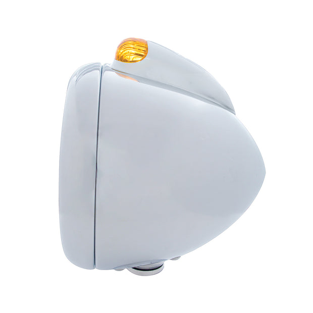 Chrome Guide 682-C Headlight H4 & Dual Mode LED Signal - Amber Lens