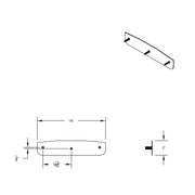 3" X 14" Chrome Standard Bottom Mud Flap Plate - Welded Stud