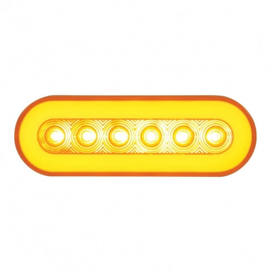 22 LED 6" Oval GloLight Bar Kit (Turn Signal) - Amber LED/Amber Lens (Each)