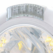 Chrome Classic Headlight H4 With 34 Amber LED & LED Signal - Clear Lens