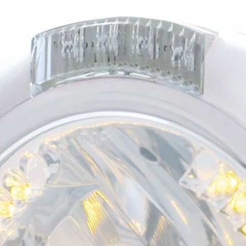 Chrome Classic Headlight H4 With 34 Amber LED & LED Signal - Clear Lens