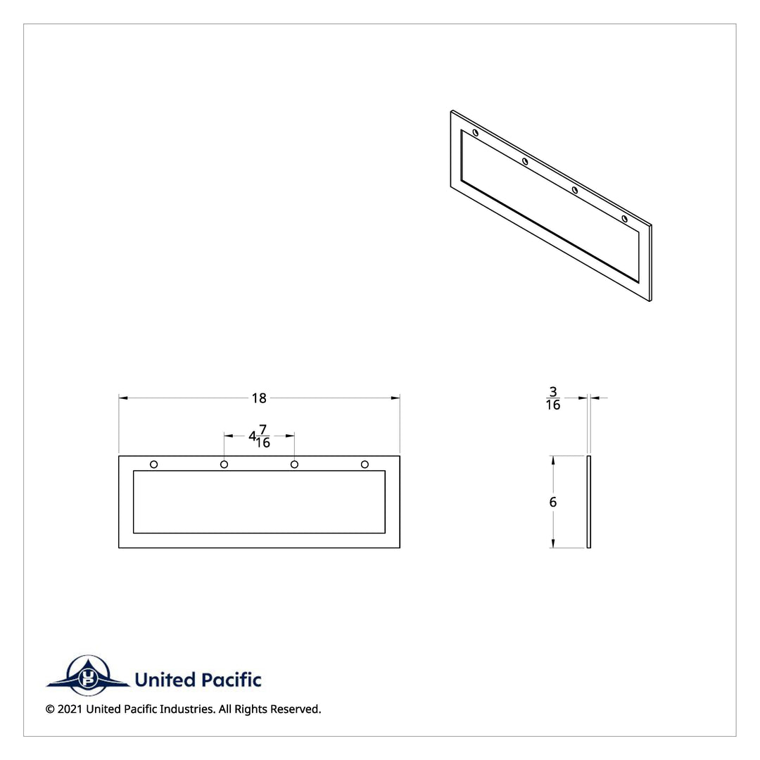 18" X 6" Rubber Quarter Fender Top Mud Flap