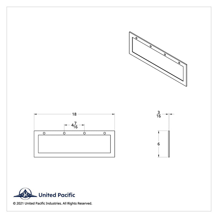 18" X 6" Rubber Quarter Fender Top Mud Flap