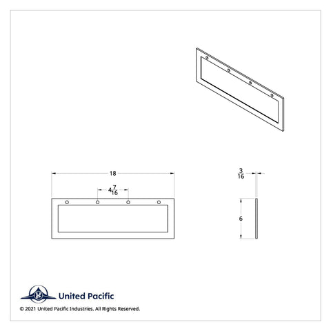 18" X 6" Rubber Quarter Fender Top Mud Flap