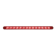 14 LED 12" Sequential Light Bar With Bezel - Red LED/Red Lens