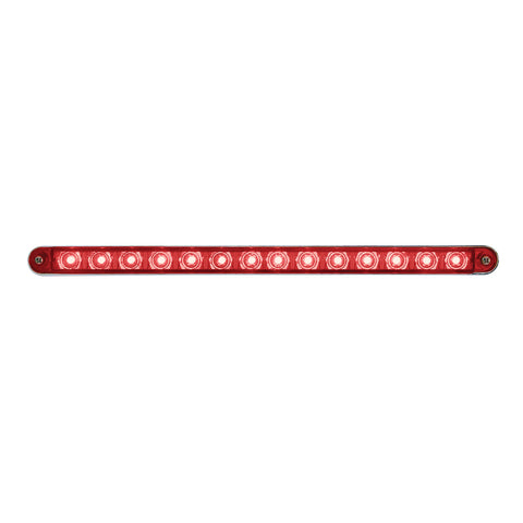 14 LED 12" Sequential Light Bar With Bezel - Red LED/Red Lens