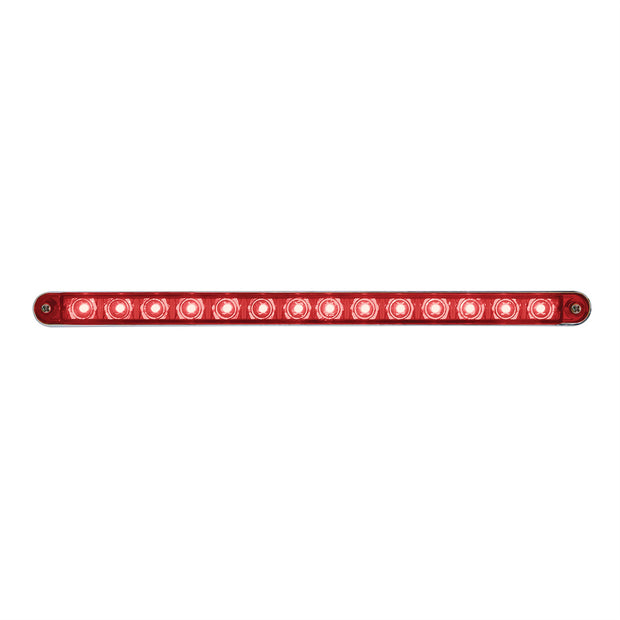 14 LED 12" Sequential Light Bar With Bezel - Red LED/Red Lens