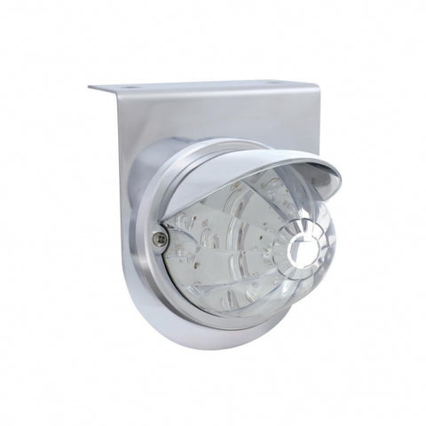 Stainless Light Bracket With 17 LED Dual Function Watermelon Light & Visor - Amber LED/Clear Lens