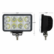 8 High Power LED Rectangular Work Light With Chrome Reflector