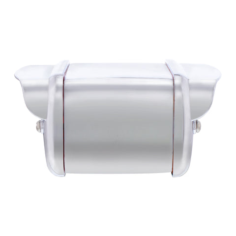 6 LED Single Function Double Face Light W/Visor - Horizontal Mount - Amber & Red LED/Clear Lens
