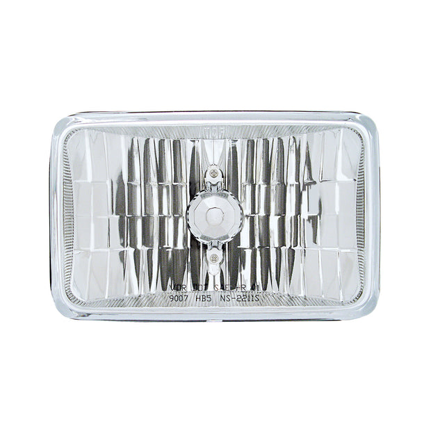 4" X 6" Crystal Rectangular Headlight, Glass Lens - High & Low Beam