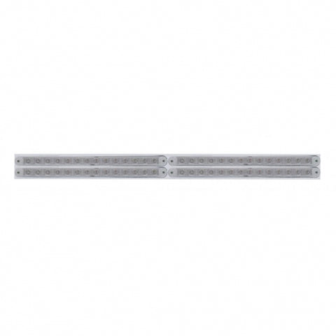 Chrome Top Mud Flap Plate With Four 14 LED 12" Light Bars - Red LED/Clear Lens (Each)