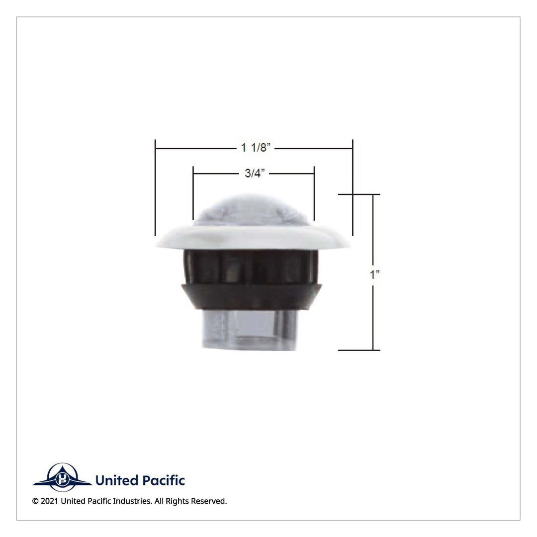 3 LED 3/4" Mini Light With Bezel (Clearance/Marker) - White LED/Clear Lens