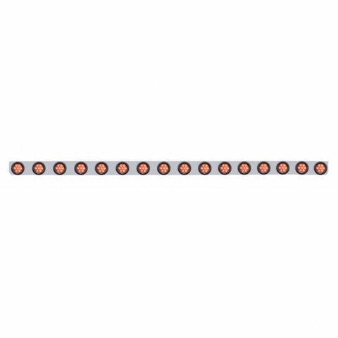 79-1/2" SS Bumper Light Bracket With 16X 7 LED 2" Reflector Light -Red LED & Lens