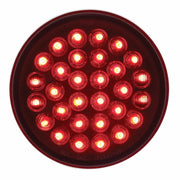 30 LED 4" Round Light (Stop, Turn & Tail) - Red LED/Red Lens