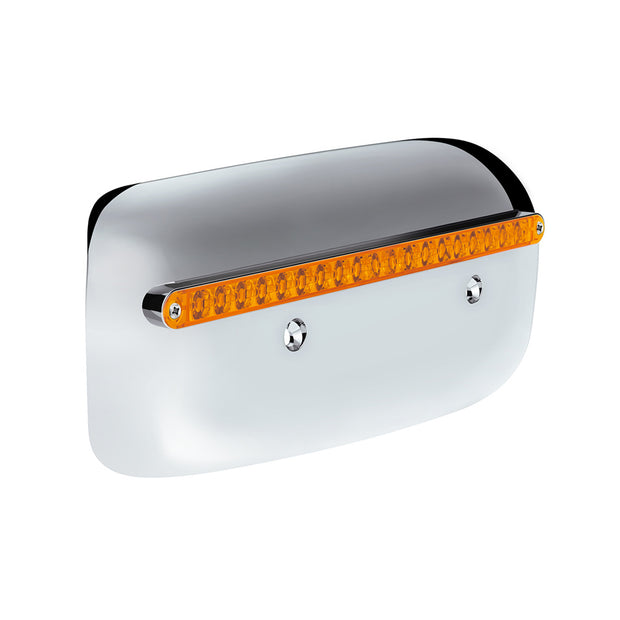 19 LED Rear Headlight Housing Cover For 2008-2023 Peterbilt 389 (Driver)-Amber LED/Lens