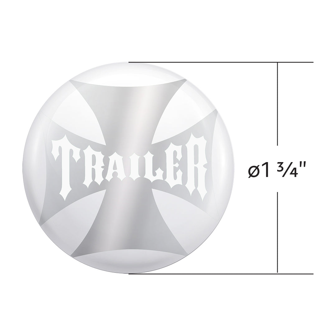"Trailer" Maltese Cross Air Valve Knob Candy Color Sticker Only- Pearl White
