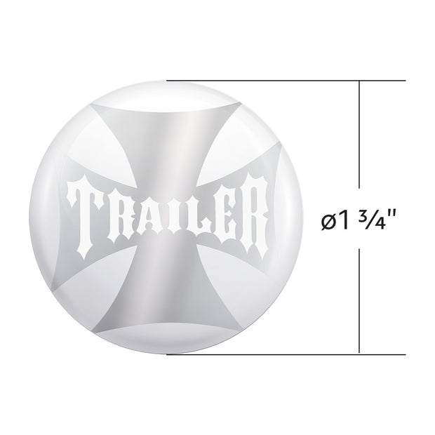 "Trailer" Maltese Cross Air Valve Knob Candy Color Sticker Only- Pearl White