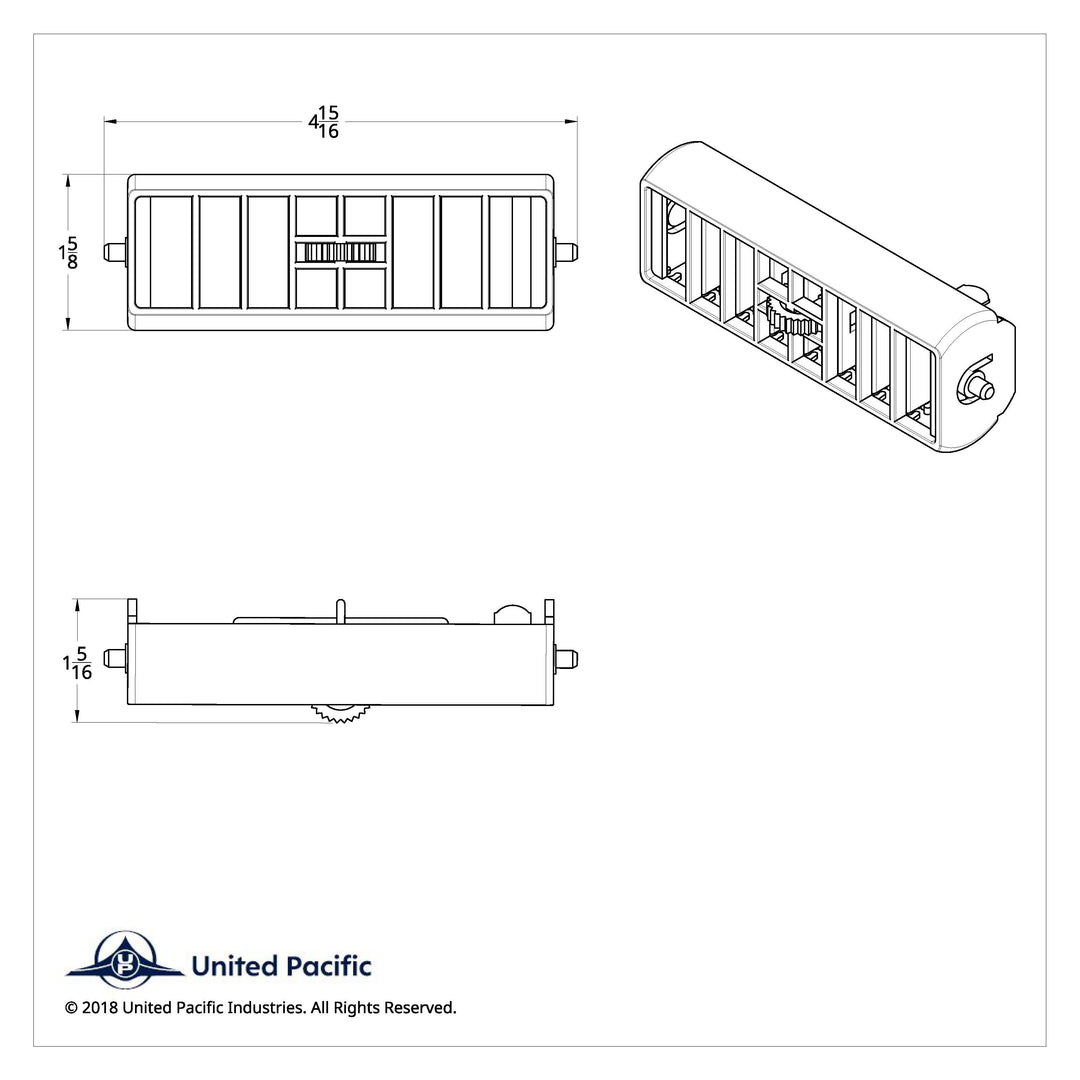 Chrome Plastic A/C Vent For 1989-2010 Freightliner FLD/Classic - Passenger