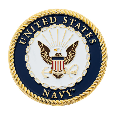 1-3/4" U.S. Military Adhesive Metal Medallion - Navy